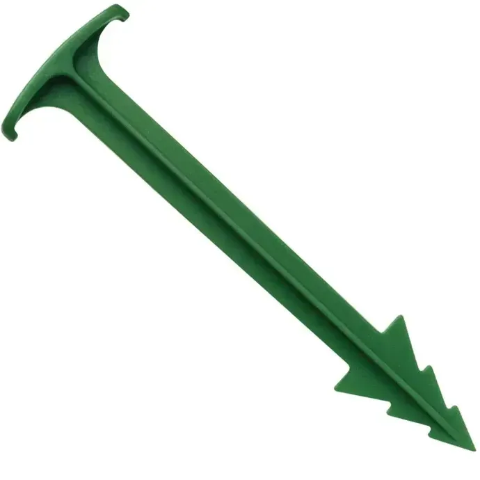 Green downward-pointing arrow icon with a long shaft and sharp arrowhead