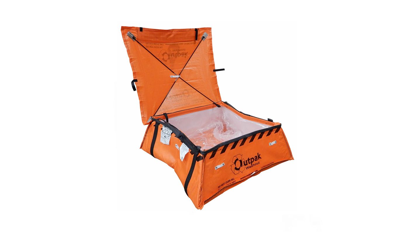 Orange foldable backpack-style cooler chair with a padded seat and backrest