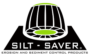 Silt-Saver logo with black filter icon, green accents, and “erosion and sediment control products” text