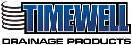 TIMEWELL Drainage Products logo in blue and black with a stacked pipe icon