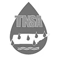 TNSA logo with a water droplet, faucet, and wavy lines in gray tones