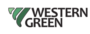 Western Green logo with green leaf icon and black text on white background