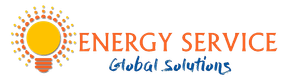 Logo di Energy Service Global Solutions con sole arancione e testo blu.
