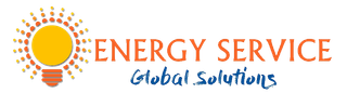 Logo di Energy Service Global Solutions con sole arancione e testo blu.