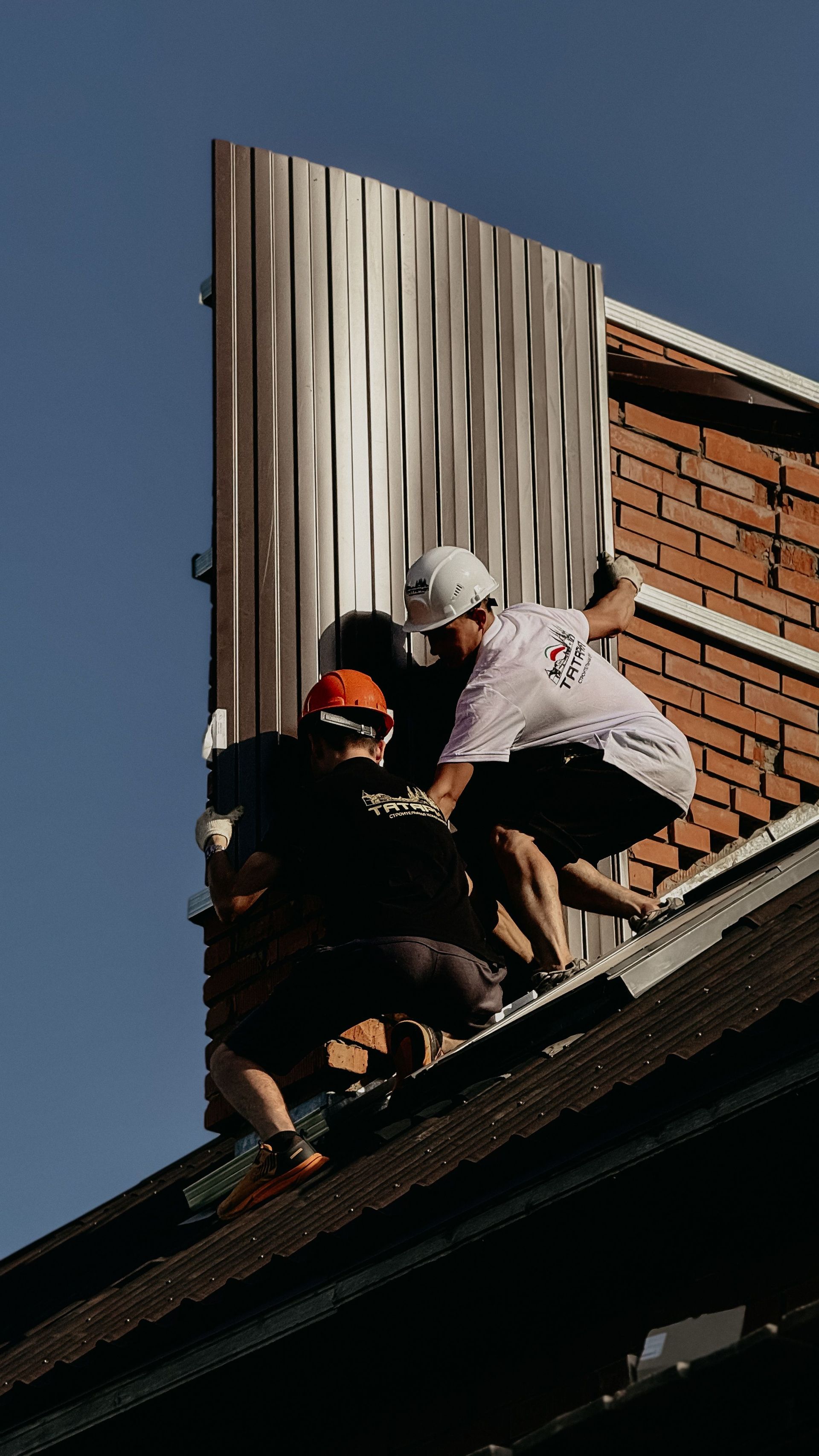 Close-up of metal roof panels on a Florida residential home