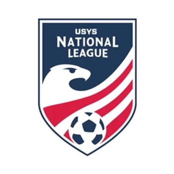 USYS National League shield logo with eagle head, red stripes, and soccer ball
