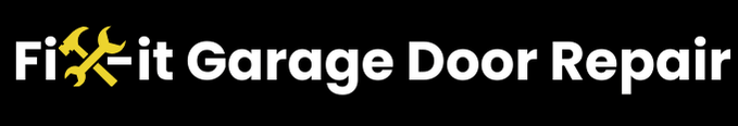 A black background with white text that says fix it garage door repair