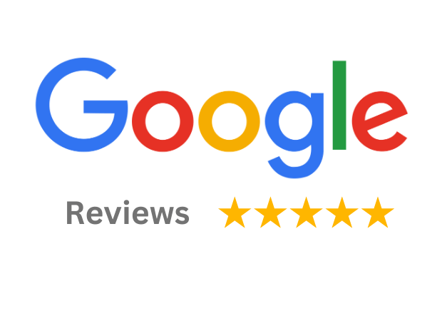 Google logo with a review icon under