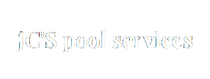 “JCS pool services” logo in light blue and gray text on a white background