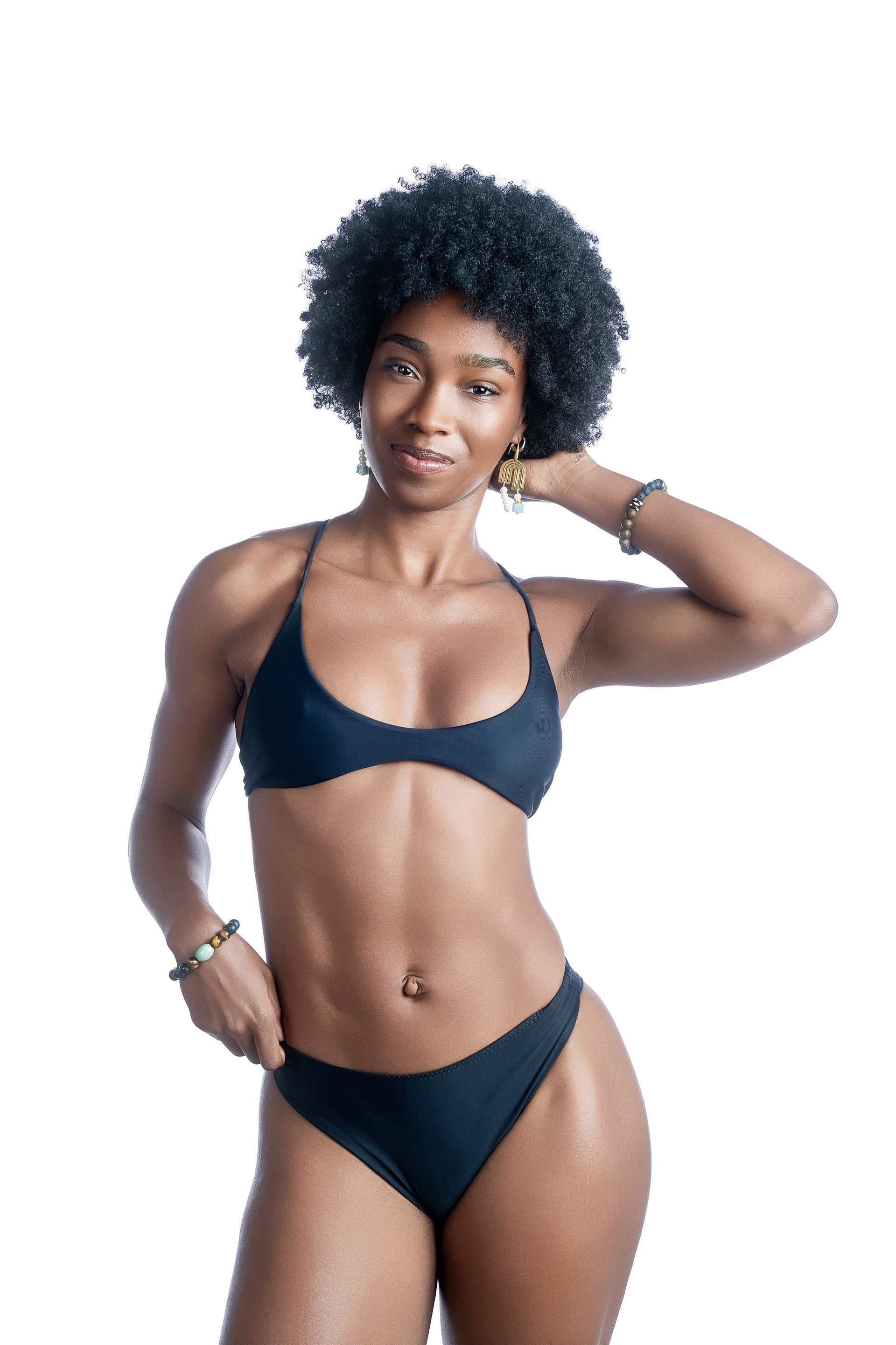 Belizean Classic Black Cross Back Sport Top - Handmade & Sustainable