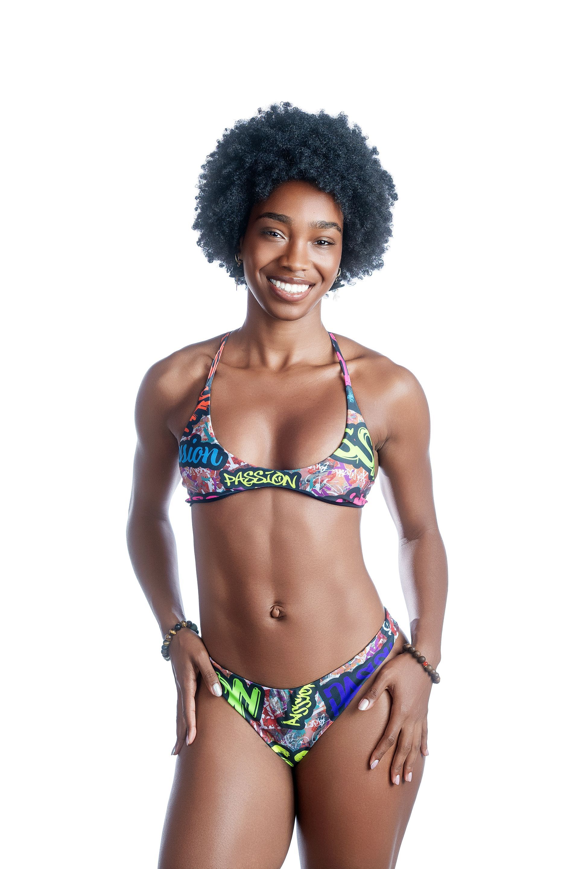 Belizean Mantra Cross Back Sport Top - Handmade Ethical Swimwear