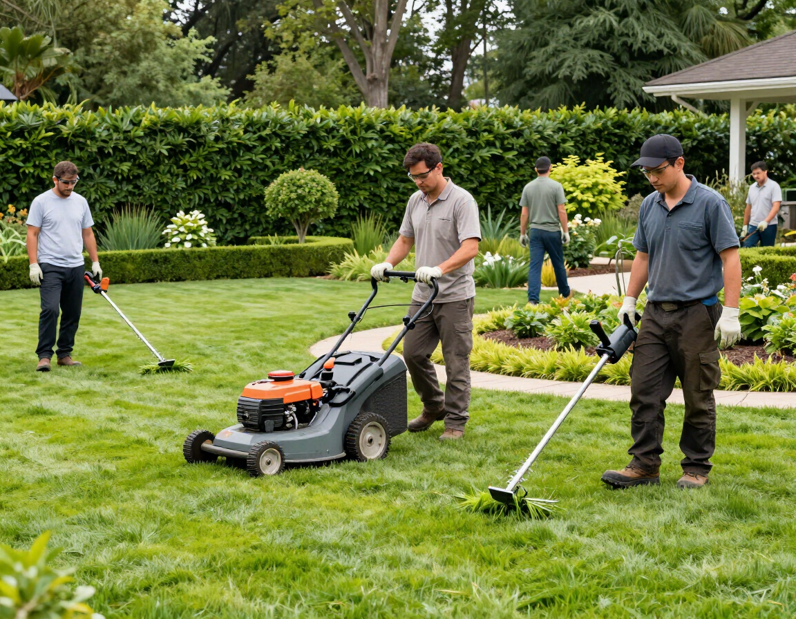 Landscaping crew at work