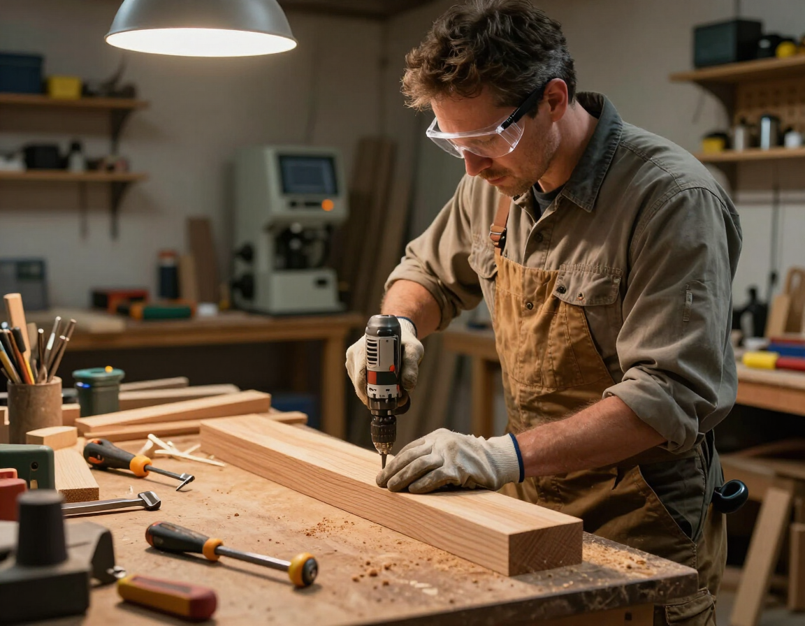Hands-on trade worker in a workshop