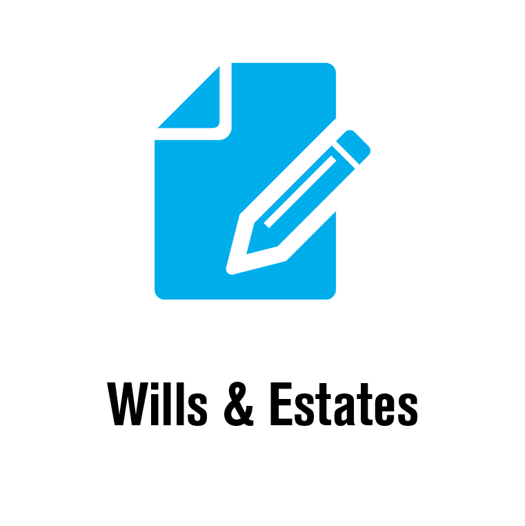 Blue icon of a document with a pencil on it, labeled 
