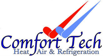 A logo for comfort tech heat air and refrigeration