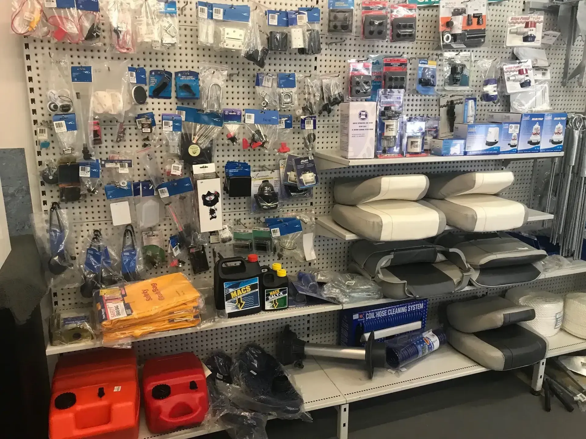 Retail Store Shelf with Assorted Boat Supplies — McCabbin Marine In Bowen, QLD