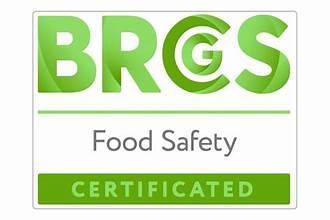 BRGS Food Safety logo in green with white text, featuring a rectangular box labeled 