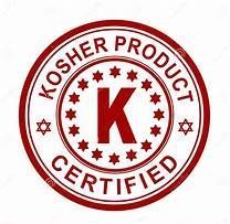 A red circular Kosher certification seal with a large 'K' in the center surrounded by a ring of stars.