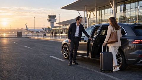 PKTRANSFER driver assisting passengers at Porto Airport