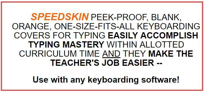 SpeedSkin peek-proof, blank, opaque, orange one-size fits all keyboard covers for typing easily accomplish typing mastery