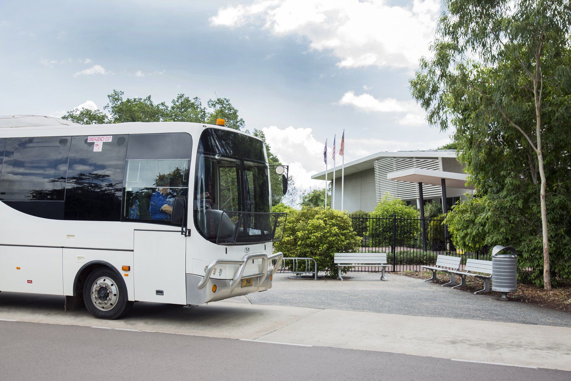 Coach Charters Australia coach outside a Darwin venue