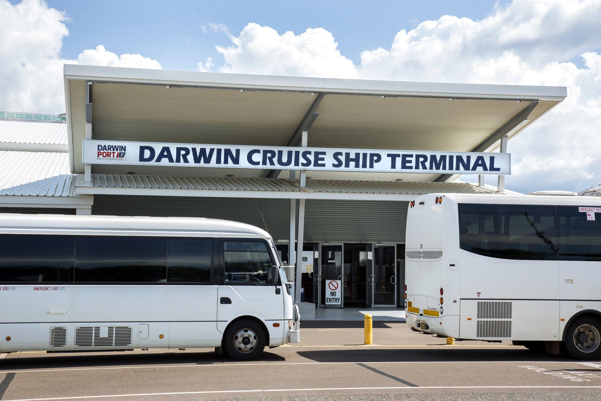 Coach Charters Australia buses at the Darwin Cruise Ship Terminal

