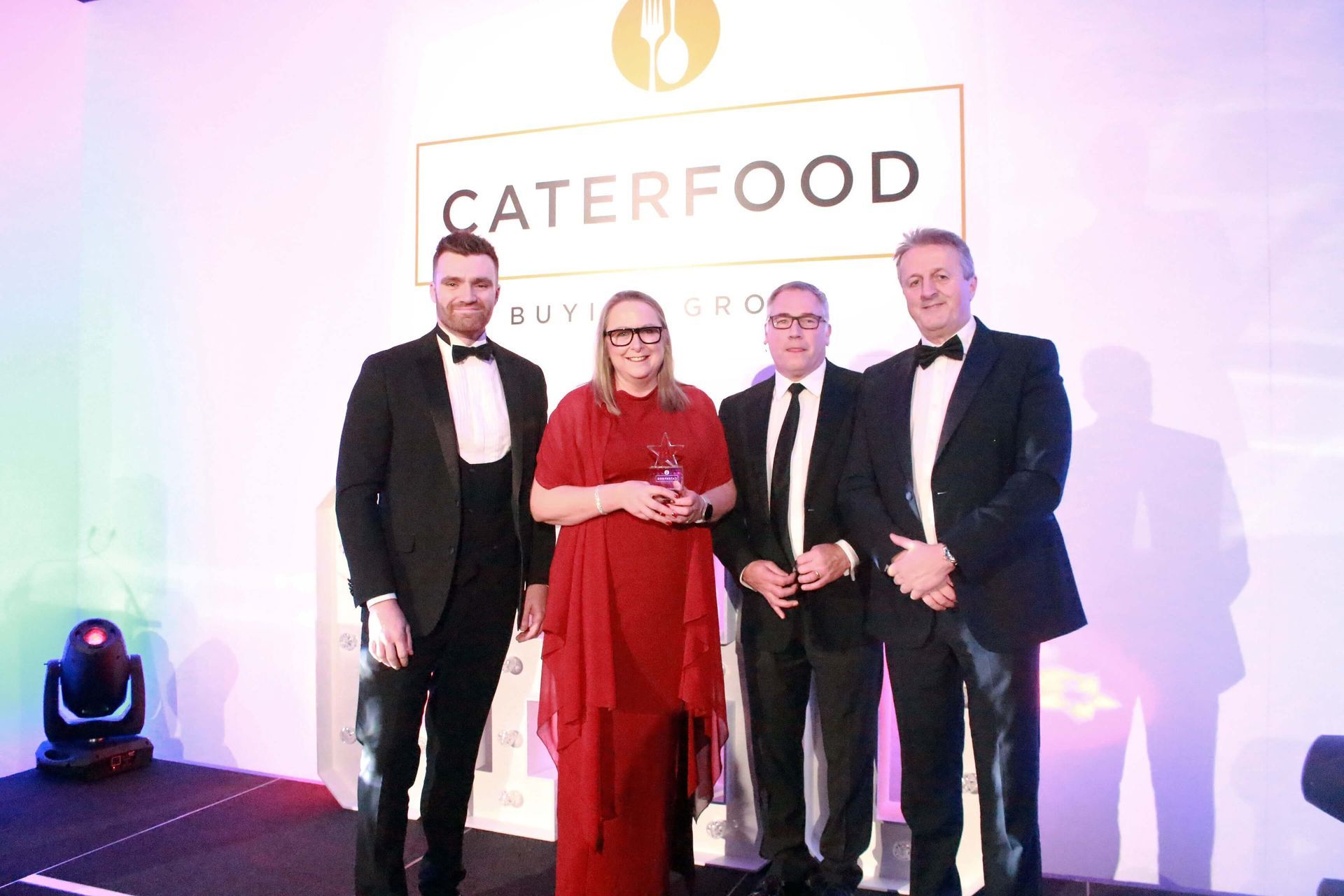 Supplier of the Year La Lorraine CFBG Awards 2024 Kate Launders with Tom Workman, Phil Atyeo and Andrew Selley