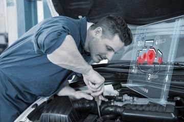 guy working on car