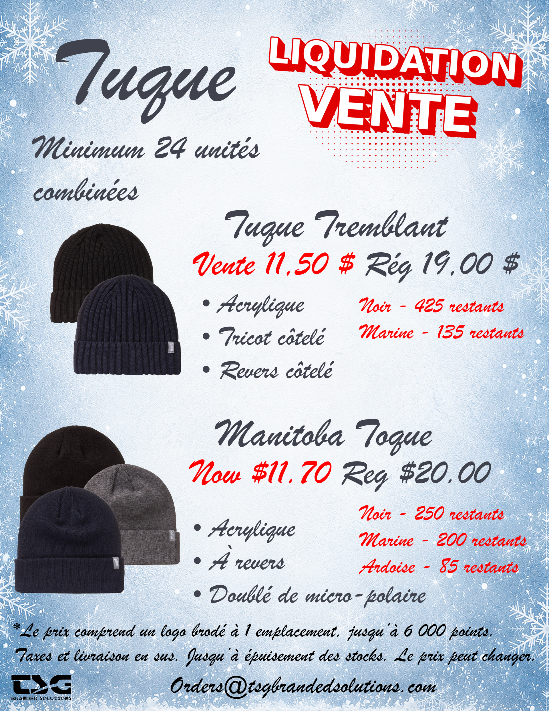 Liquidation des toques