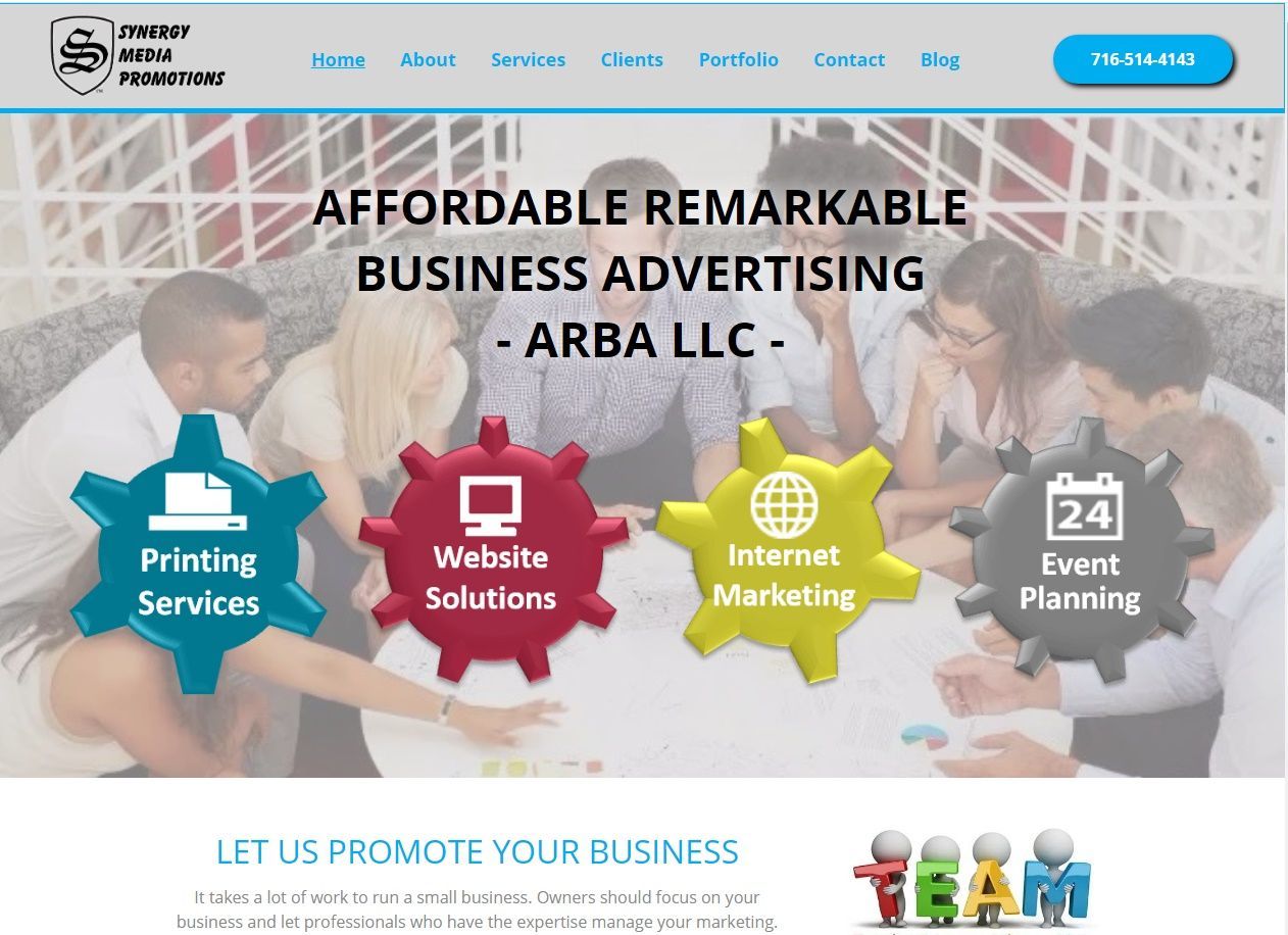 A website for a company called arba llc