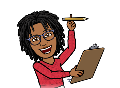 A cartoon of a woman holding a clipboard and a pencil.