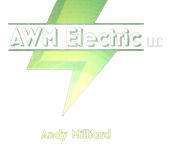 AWM Electric LLC logo with green lightning bolt and the name Andy Millard beneath it