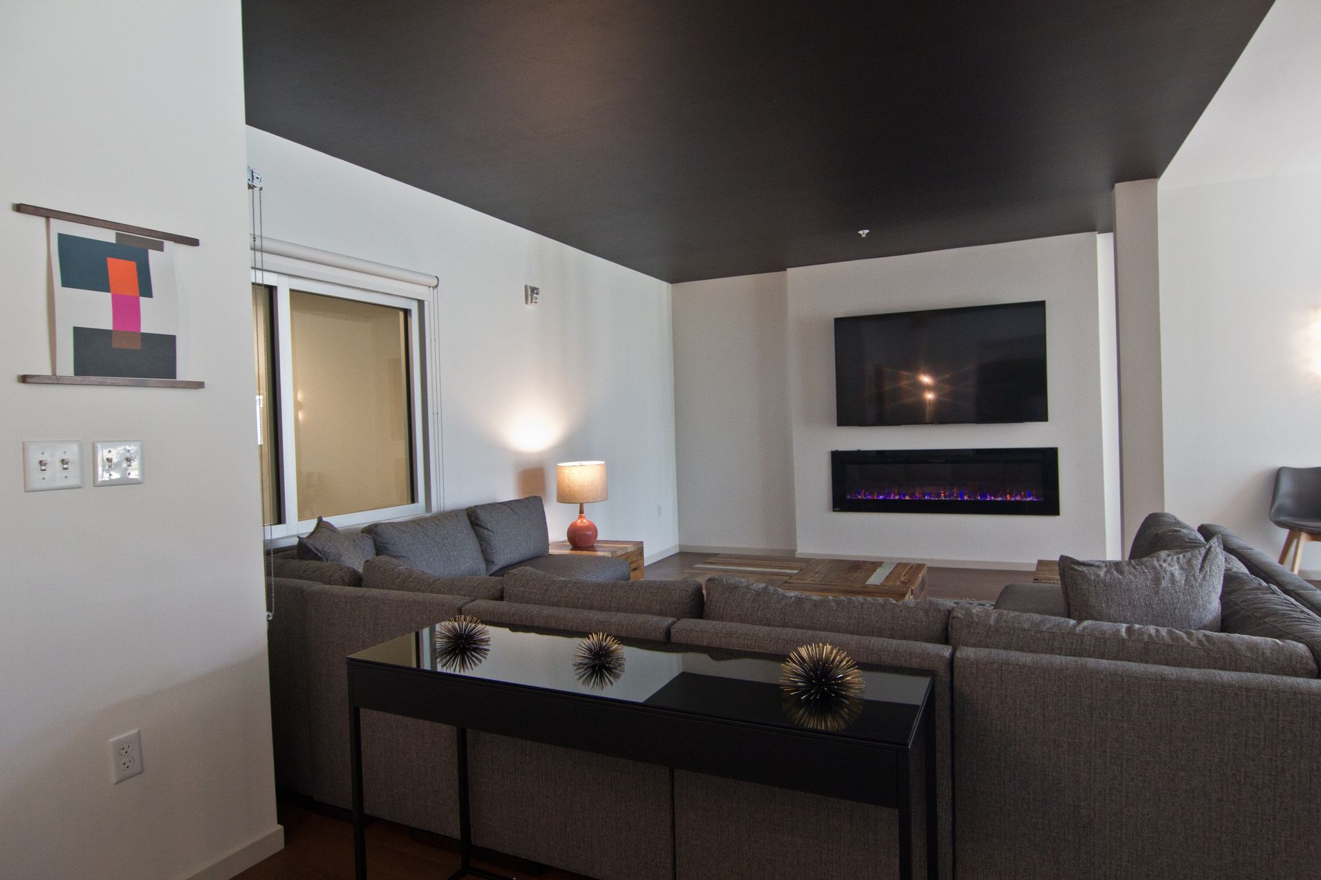 Kitchen with appliances and in unit laundry