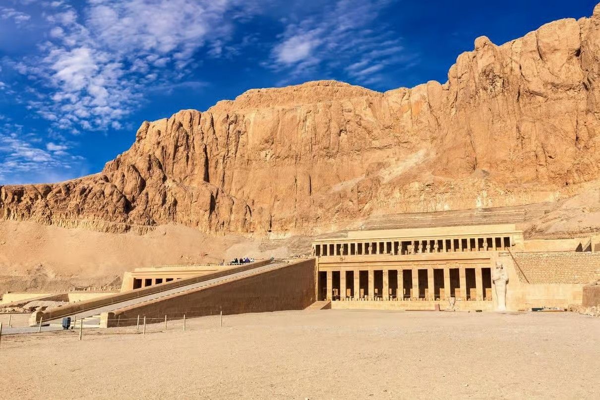 Karnak Temple in Luxor illuminated at night during the spectacular Sound and Light Show in Egypt