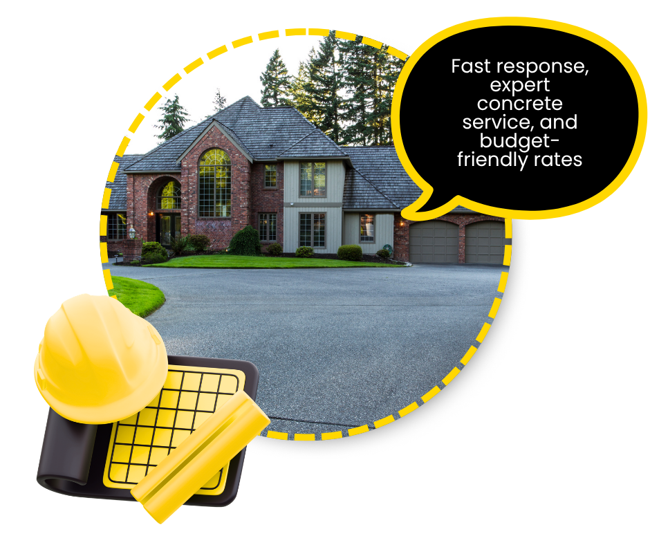 Concrete driveway resurfacing work completed on cracked residential pavement