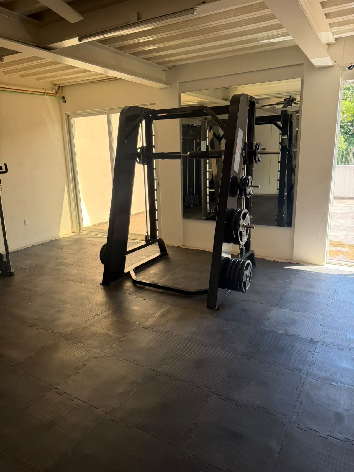 Gym strength-training area in the AVA complex gym in Puerto Vallarta