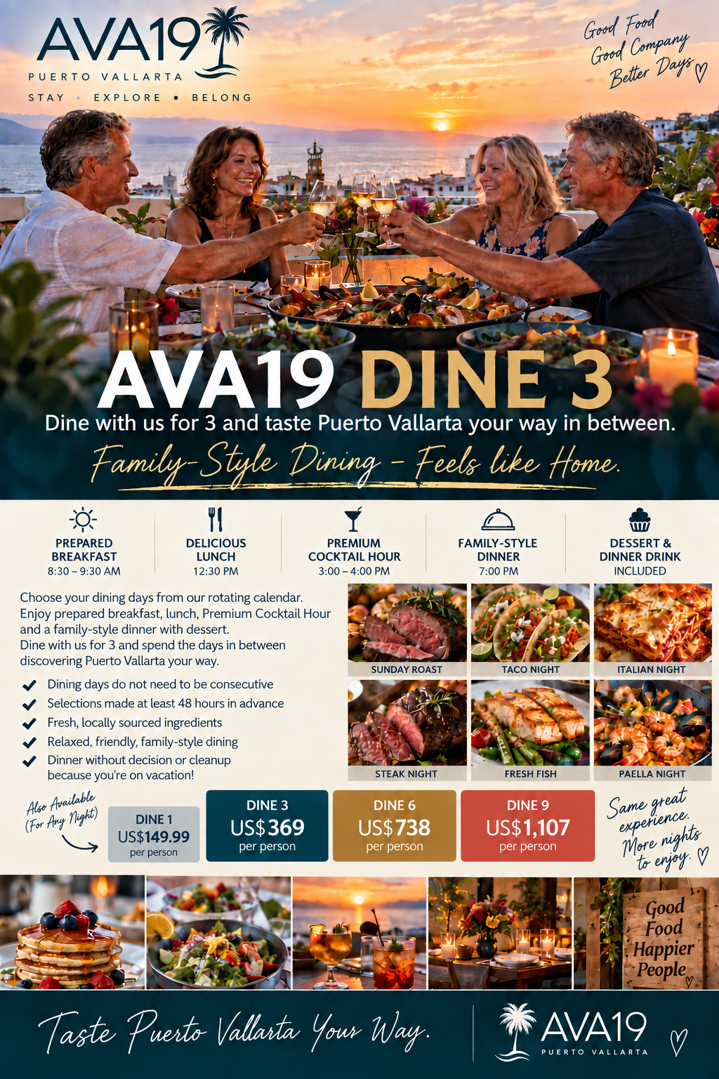 AVA19 dining experience and food information for November