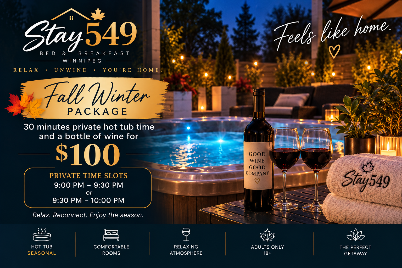 Stay549 Winnipeg fall and winter getaway package