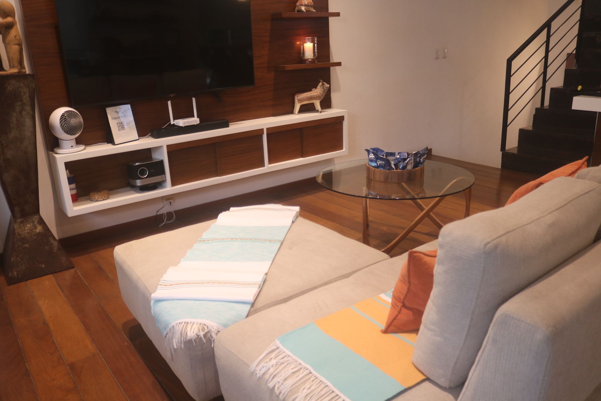 Open-plan kitchen and lounge on the main floor of AVA19 in Puerto Vallarta