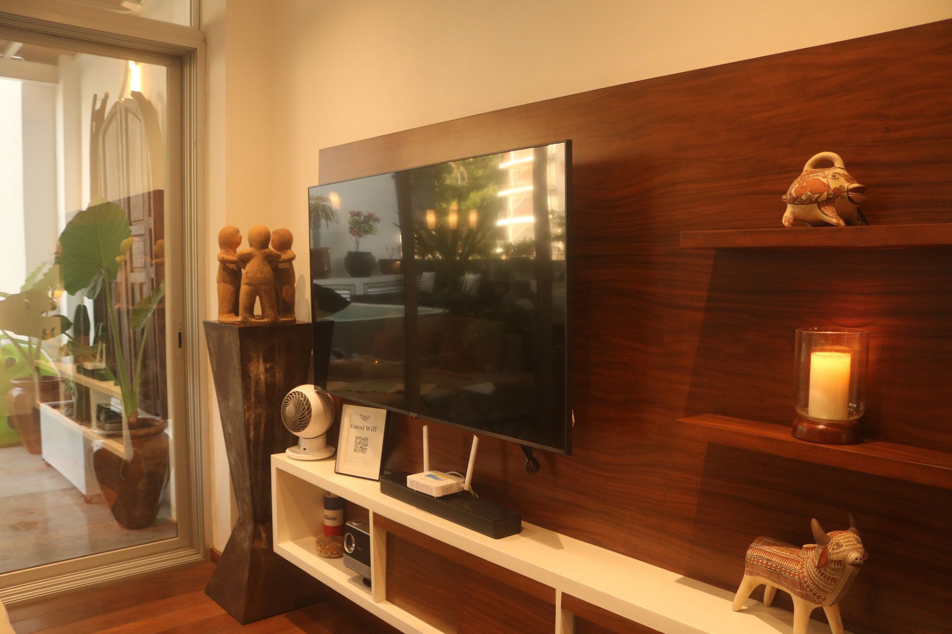 Sofa and coffee table on the main floor of AVA19 in Puerto Vallarta