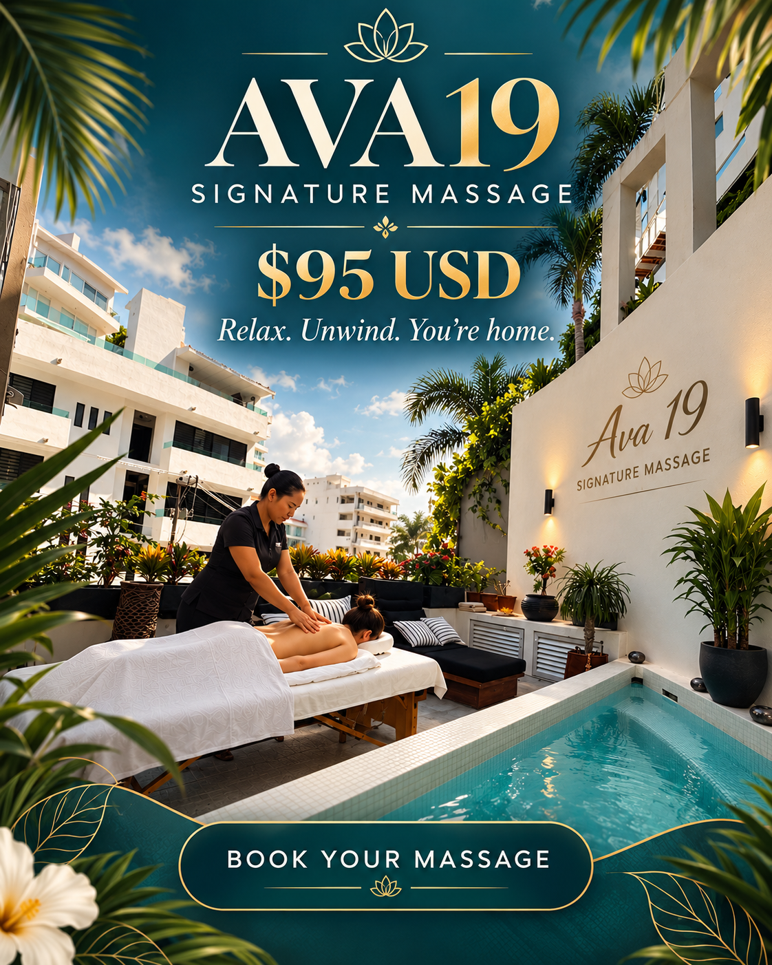 Private massage services available for AVA19 guests in Puerto Vallarta