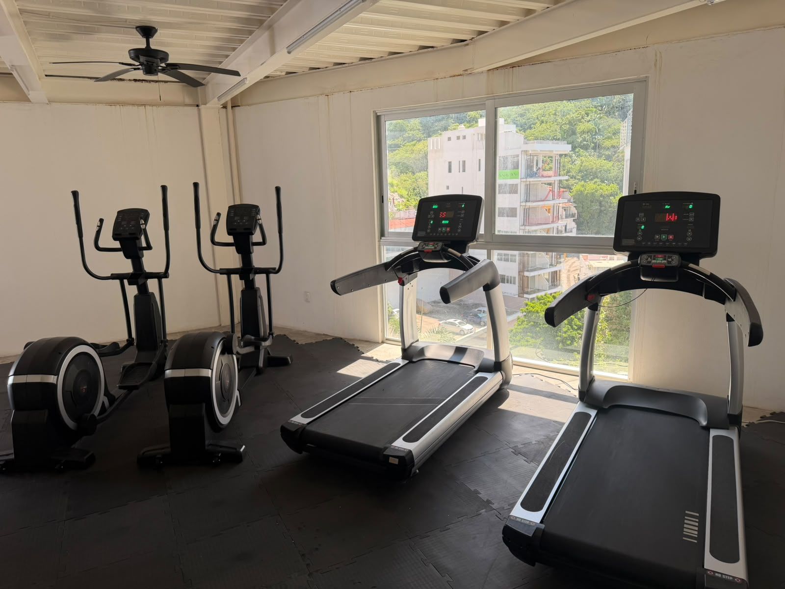 Cable weight machine in the AVA complex gym in Puerto Vallarta
