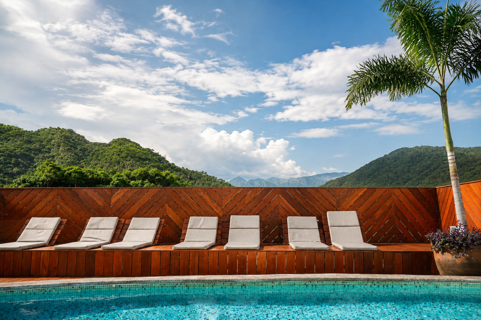 Covered hot tub area at the AVA complex in Puerto Vallarta