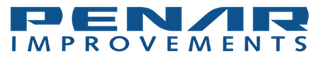Blue "PENAR IMPROVEMENTS" logo with a stylized roof line above the text