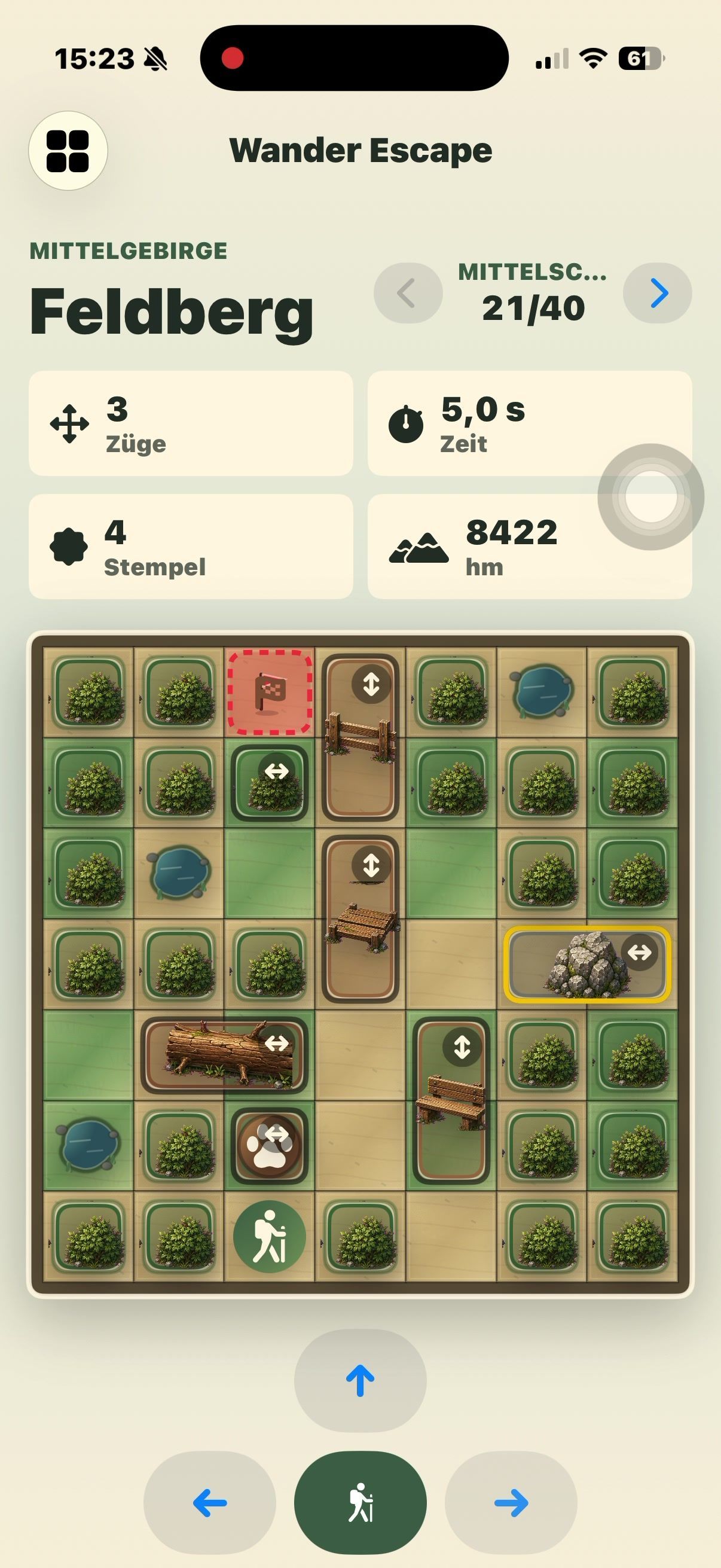 Wander Escape Gameplay: ein Rätsel-Level am Feldberg