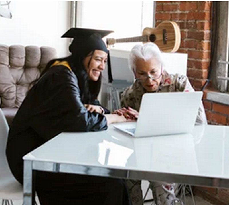 Graduate celebrating with grandmother
