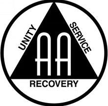 AA recovery emblem with black triangle and circle, white “UNITY” and “SERVICE” text, and “RECOVERY” at bottom