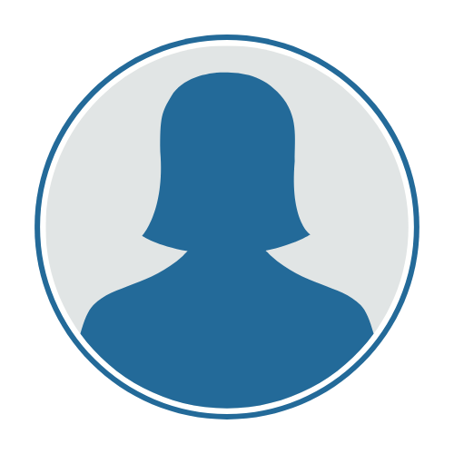 Blue user silhouette icon inside a light gray circle with a blue outline