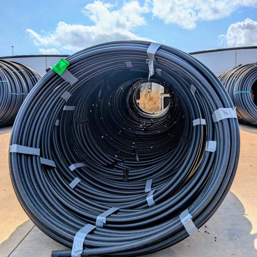 Tagged Elsam poly pipe coil ready to load