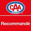 Logo recommandé par CAA Québec sur fond rouge